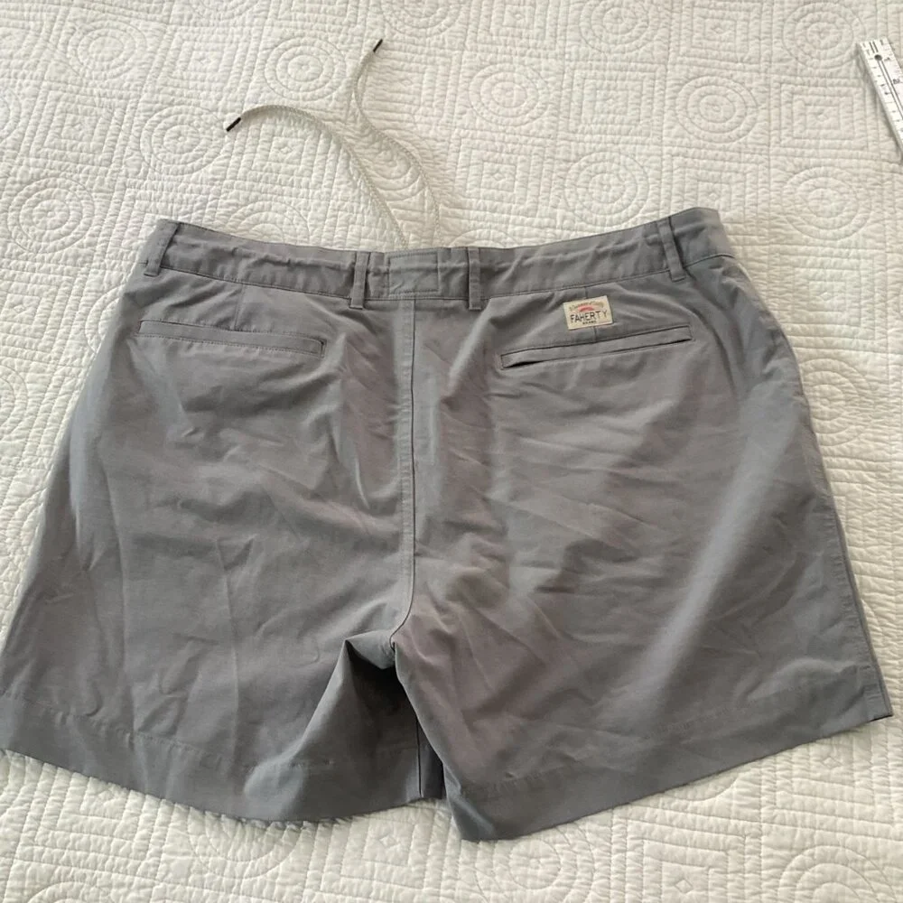 Faherty All Day Shorts Gray Size 36 Grey Casual Drawstring Pockets Performance L